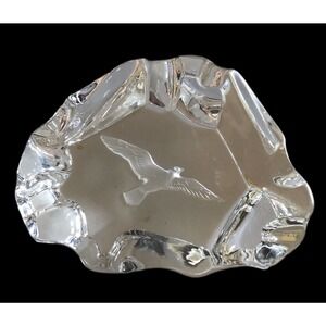 Rare Vintage Tittot Art Glass Crystal Sculpture Paperweight Bird Birds SIGNED